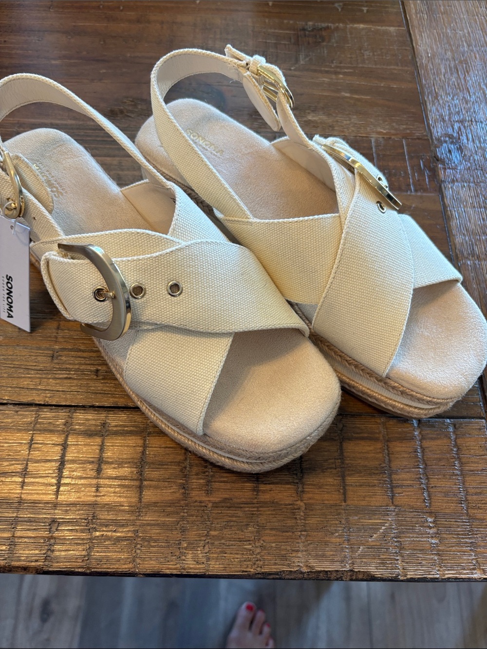 Sonoma Cream Crossband Espadrille Platform Sandals